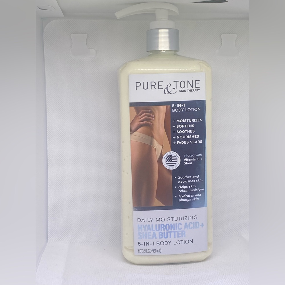 Pure & Tone 5-in-1 Body lotion daily moisturizing Hyaluronic acid+Butter 32 FlOz